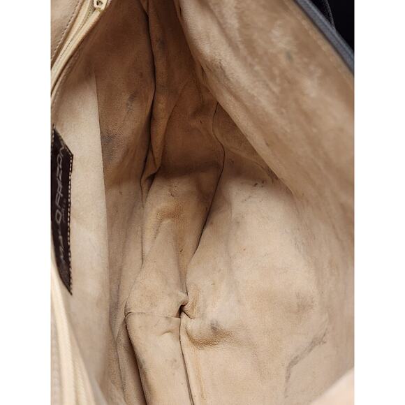 VTG 1980s Maud Frizon Gray Stamped Leather Crossbody Bag Made in Italy Grey RARE - Picture 10 of 13